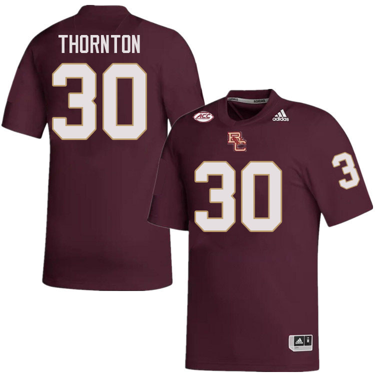 Boston College Eagles #30 Omar Thornton College Football Jerseys Stitched-Maroon